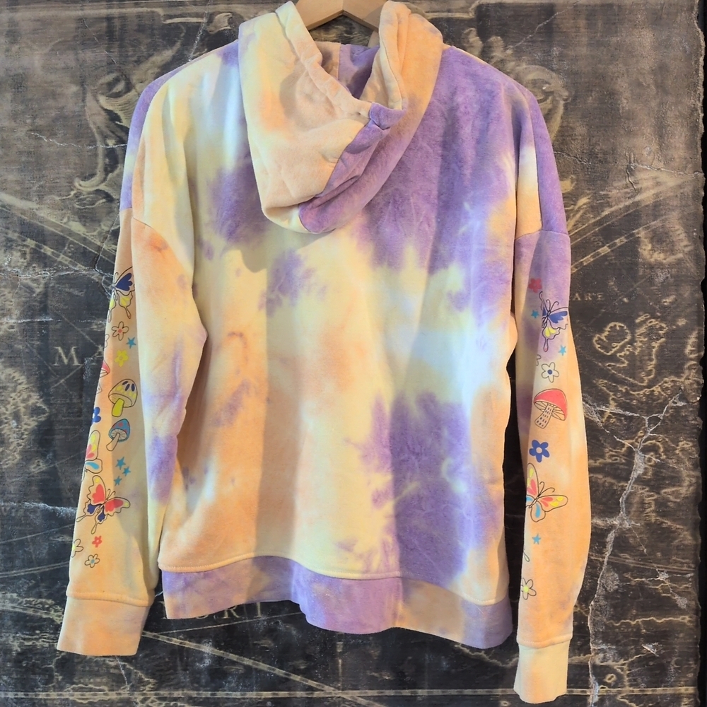 ALab Tie Dye Hoodie Size Medium Mushroom Butterfly Super Soft - Picture 5 of 5